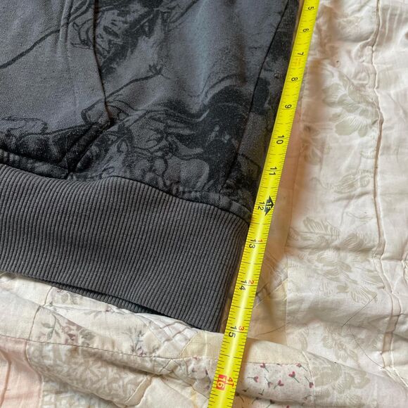 faded glory vintage y2k oversized skull print fleece lined hoodie medium - Picture 5 of 7